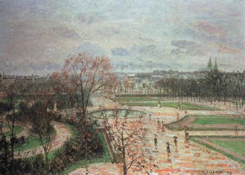 Camille Pissarro the tuileries gardens,rainy weather Spain oil painting art